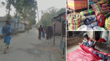 ১১ ডিগ্রিতে নামল চুয়াডাঙ্গার তাপমাত্রা, লেপ-তোশকের দোকানে ভিড়